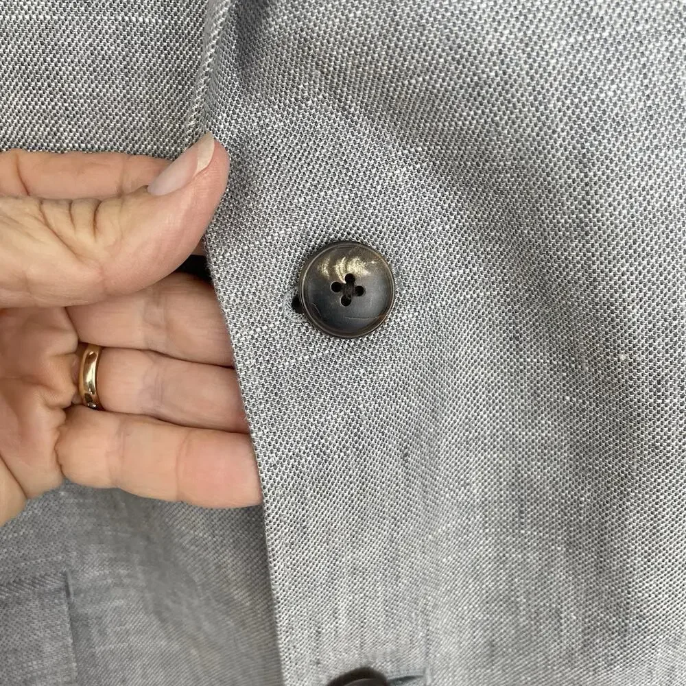 Baird Mcnutt 100% Irish Linen Sport Coat Blazer Mens 40R Gray Lucky Brand Jacket